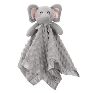 Pro Goleem Elephant Lovey Soft‎ Security Blanket Snuggle Toy Minky Satin Trim